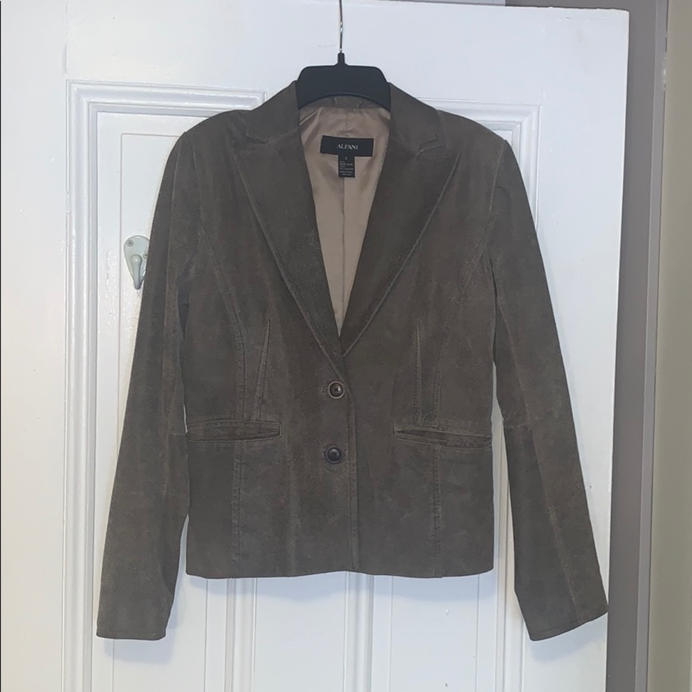 Distressed Leather Blazer